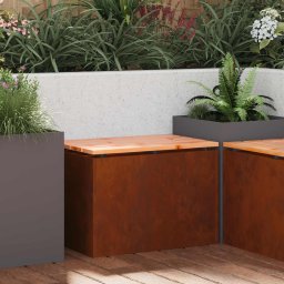 vidaXL Kerti pad 1 -Seater 60 x 40 x 43 cm időjárásálló acél Rozsdás