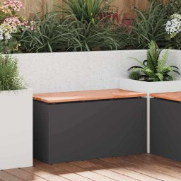 vidaXL Kerti pad Fekete 80 x 40 x 43 cm Acél