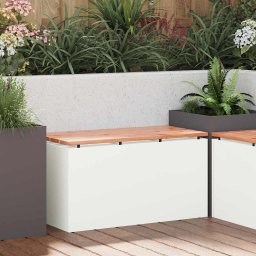 vidaXL Kerti pad Fehér 80 x 40 x 43 cm Acél