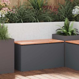 vidaXL Kerti pad Antracit 80 x 40 x 43 cm Acél