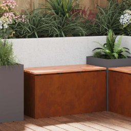 vidaXL Kerti pad 2 -Seater 80 x 40 x 43 cm időjárásálló acél Rozsdás