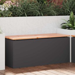 vidaXL Kerti pad Fekete 100 x 40 x 43 cm Acél