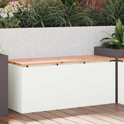 vidaXL Kerti pad Fehér 100 x 40 x 43 cm Acél