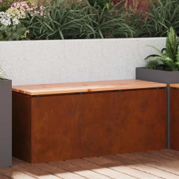 vidaXL Kerti pad 2 -Seater 100 x 40 x 43 cm időjárásálló acél Rozsdás