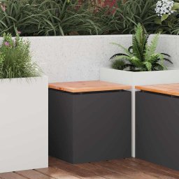 vidaXL Kerti pad Fekete 40 x 40 x 43 cm Acél