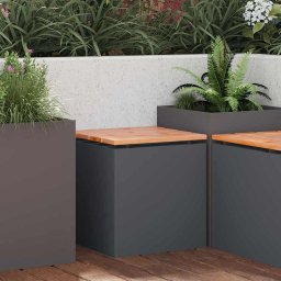 vidaXL Kerti pad Antracit 40 x 40 x 43 cm Acél
