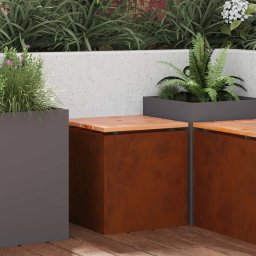 vidaXL Kerti pad 1 -Seater 40 x 40 x 43 cm időjárásálló acél Rozsdás