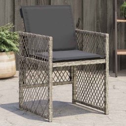vidaXL 4 db szürke polyrattan kerti szék párnával