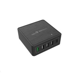WG - Hálózati töltő 5x USB 60W, 1x USB-A QC 3.0 3x USB-A Smart IC 1x USB-C PD, fekete színű