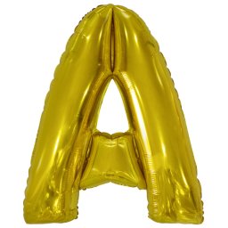 Fólia léggömb, "A" betű, arany, 99 cm