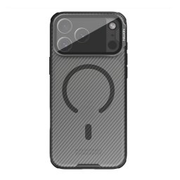 NILLKIN CAMSHIELD PROP MAGNETIC szilikon telefonvédő (ütésállóság, kameravédő, kitámasztó, csíkos) ÁTLÁTSZÓ/FEKETE Apple iPhone 17 Pro Max