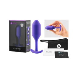 b-vibe Snug Plug 2 - dupla golyós anál plug (114g) - lila