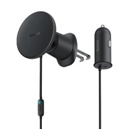 Baseus mágneses rácsos tartó USB-C 15W 25W töltővel Fekete