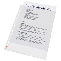 LEITZ műanyag zsebek Esselte Standard A4, GC, 55 mic, 100 db-os dobozban