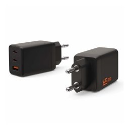 UAG SRGE hálózati töltő USB+2 Type-C aljzat (65W, GaN, PD gyorstöltő) FEKETE