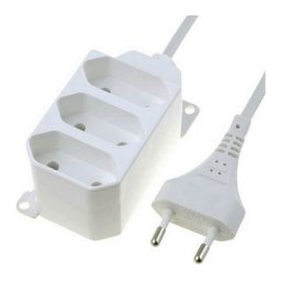 GAO Asztali elosztó "EURO" 3-as, 3.0m, szerelhető, fehér 250V, 2.5A, 3.0m, H03VVH2-F 2x0.75mm², IP20