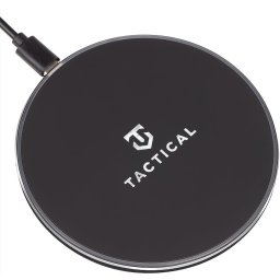 Univerzális vezeték nélküli töltő, Qi Wireless, gyorstöltés, LED - es, 15W, Tactical Base Plug, fekete