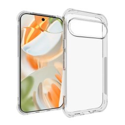 Szilikon telefonvédő (ütésállóság, légpárnás sarok) ÁTLÁTSZÓ Google Pixel 10, Pixel 10 Pro