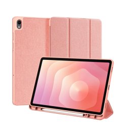 DUX DUCIS DOMO tok álló, bőr hatású (aktív FLIP, oldalra nyíló, TRIFOLD, asztali tartó, ceruza tartó) RÓZSASZÍN Samsung Galaxy Tab S11 5G (SM-X736B), Galaxy Tab S11 WIFI (SM-X730)