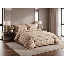 Mikroplüss ágyneműhuzat PLAID krémszínű Ágyneműhuzat mérete: 70 x 90 cm | 140 x 200 cm
