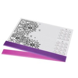PANTA PLAST Könyökalátét, A3, 410x297 mm, színezhető, szamárfül védővel, PANTA PLAST, "virágos"