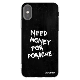 Átlátszó szilikon tok az alábbi mobiltelefonokra Apple iPhone X/XS - Black Dollar