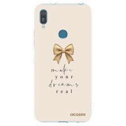 Átlátszó szilikon tok az alábbi mobiltelefonokra Huawei Y7 2019 - Golden Dream