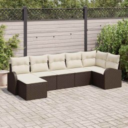 vidaXL Kerti Kanapé Szett 7 db Barna [Műanyag]: Poly Rattan