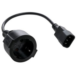 C-TECH hálózati adapter kábel C14 (M) -> schuko (F), 15 cm