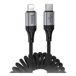 HOCO X121 adatkábel (Type-C - lightning, 27W, PD gyorstöltő, 150cm, cipőfűző) FEKETE