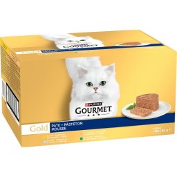 Gourmet Gold Mousse - Pástétom macskáknak - Multipack (2 karton = 96 x 85 g = 96 db konzerv) 8.16kg