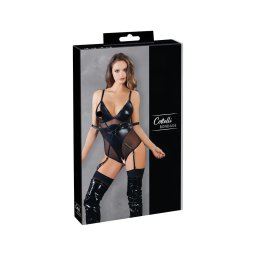 Cottelli Bondage - fényes body bilinccsel (fekete)