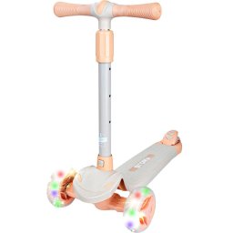 Gyerekek háromkerekű robogó Story Mini Friends LED kerekekkel robogó, fehér