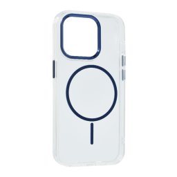 Szilikon telefonvédő (műanyag hátlap, kameravédő, MagSafe, légpárnás sarok) SÖTÉTKÉK Apple iPhone 14 Pro