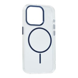 Szilikon telefonvédő (műanyag hátlap, kameravédő, MagSafe, légpárnás sarok) SÖTÉTKÉK Apple iPhone 15 Pro
