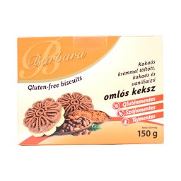 Barbara kakaós krémmel töltött keksz gluténmentes 150g