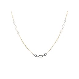 Fehér betétes metszett gyöngyanker nyaklánc 14kt 3,49g 45 cm