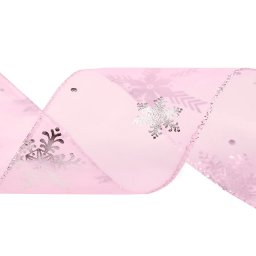 Karácsonyi organza szalag fémes pehely szélessége 60 mm
