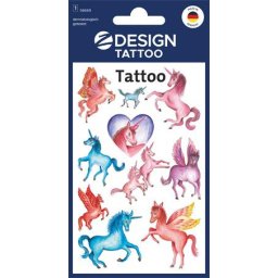 AVERY ZWECKFORM Matrica, tetoválás, 1 ív, 76x120 mm, AVERY ZWECKFORM, "Z-Design No.5669", unikornisok