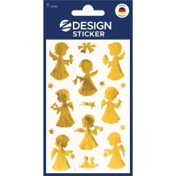 AVERY ZWECKFORM Matrica, 2 ív, 76x120 mm, AVERY ZWECKFORM, "Z-Design No.52393", arany angyalkák