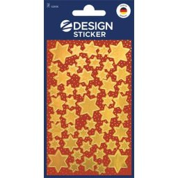 AVERY ZWECKFORM Matrica, 2 ív, 76x120 mm, AVERY ZWECKFORM, "Z-Design No.52806", arany csillagok