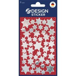 AVERY ZWECKFORM Matrica, 2 ív, 76x120 mm, AVERY ZWECKFORM, "Z-Design No.52812", ezüst csillagok
