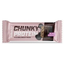 BIOTECH USA Fehérjeszelet, gluténmentes, 50g, BIOTECH USA "Chunky Protein Bar", Black Biscuit