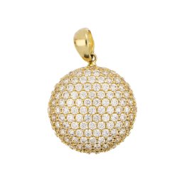 Kövekkel borított domború medál sárga arany 14kt 3,96 g