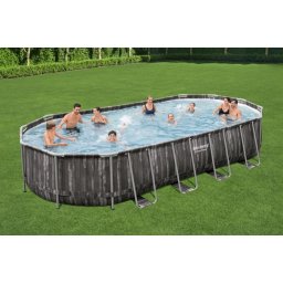 Bestway EDEN fa hatású ovális fémvázas medence szett 732x366x122 cm