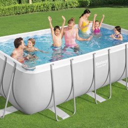 Bestway GRADO Szögletes fémvázas medence szett 412 cm x 201 cm x 122 cm