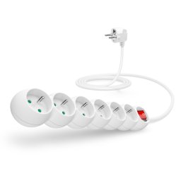 CONNECT IT hosszabbító kábel 230 V, 6 aljzat, 2 m, kapcsolóval (fehér)