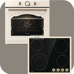 Gorenje Classico BOS67372CLI hőlégkeveréses sütő + EC642CLI üvegkerámia főzőlap bézs színben