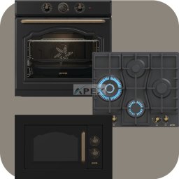 Gorenje Classico BOS67372CLB hőlégkeveréses sütő + GW6D42CLB gáz főzőlap + BM235CLB grilles mikrohullámú sütő fekete színben
