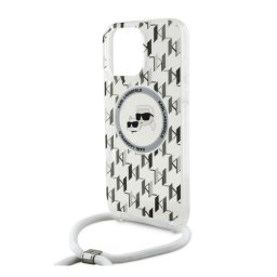 KARL LAGERFELD IML MONOGRAM CROSSBODY K&CH HEADS MAGSAFE szilikon telefonvédő (ütésállóság, MagSafe, nyakpánt) ÁTLÁTSZÓ Apple iPhone 16 Pro